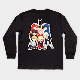 Chibi BTS Kids Long Sleeve T-Shirt